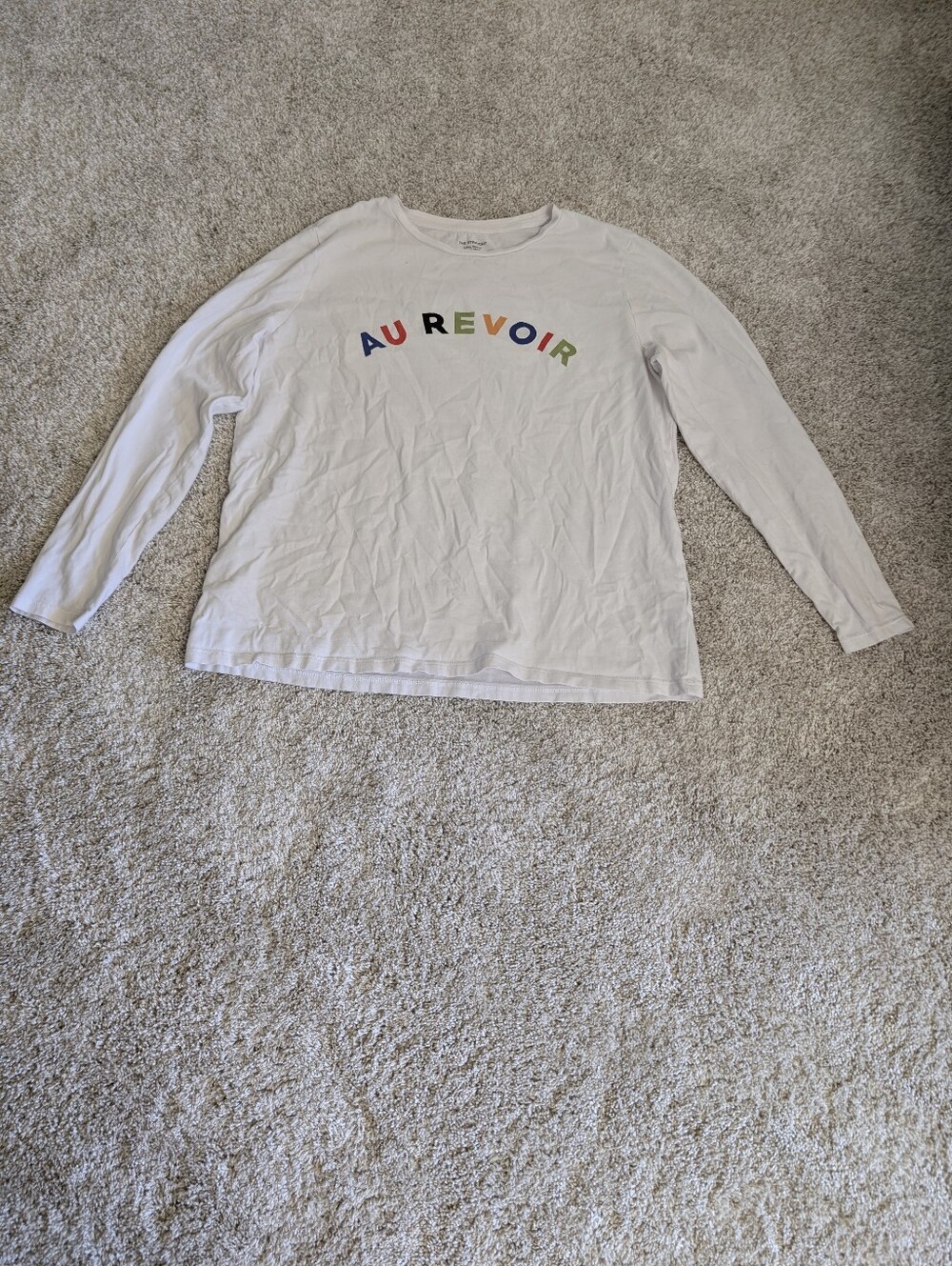 Marks And Spencer 'Au Revoir' Long-Sleeve Tee - Size 14